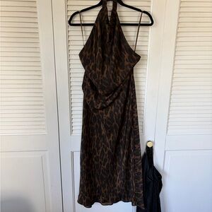 Aritzia Audience Leopard Print Halter Dress